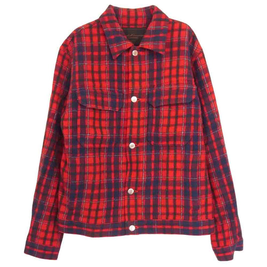 UNDERCOVER アンダーカバー M286 Undercoverism アンダーカバイズム 02AW 魔女期 ウール チェック ジャケット レッド系【中古】