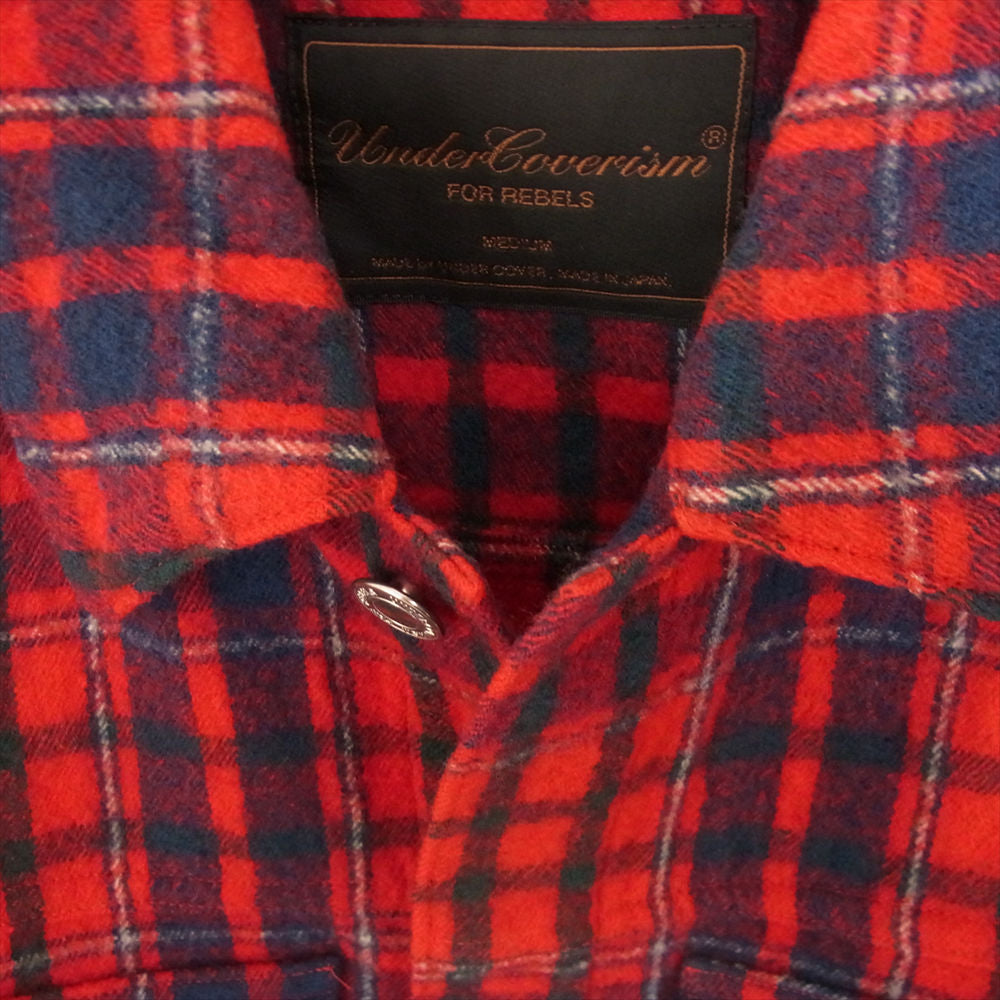 UNDERCOVER アンダーカバー M286 Undercoverism アンダーカバイズム 02AW 魔女期 ウール チェック ジャケット レッド系【中古】