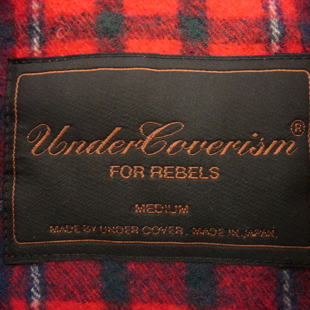 UNDERCOVER アンダーカバー M286 Undercoverism アンダーカバイズム 02AW 魔女期 ウール チェック ジャケット レッド系【中古】