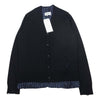 MAISON MARGIELA メゾンマルジェラ 22AW SI1HA0006 S17797 ウール Vネック 長袖 ニット レイヤード ストライプ ダメージ加工 カーディガン ブラック系 L【中古】