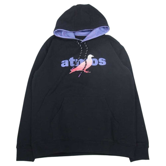 NEW BALANCE ニューバランス × atmos × STAPLE 2011H10296 ロゴ パーカー ブラック系 パープル系 L【極上美品】【中古】