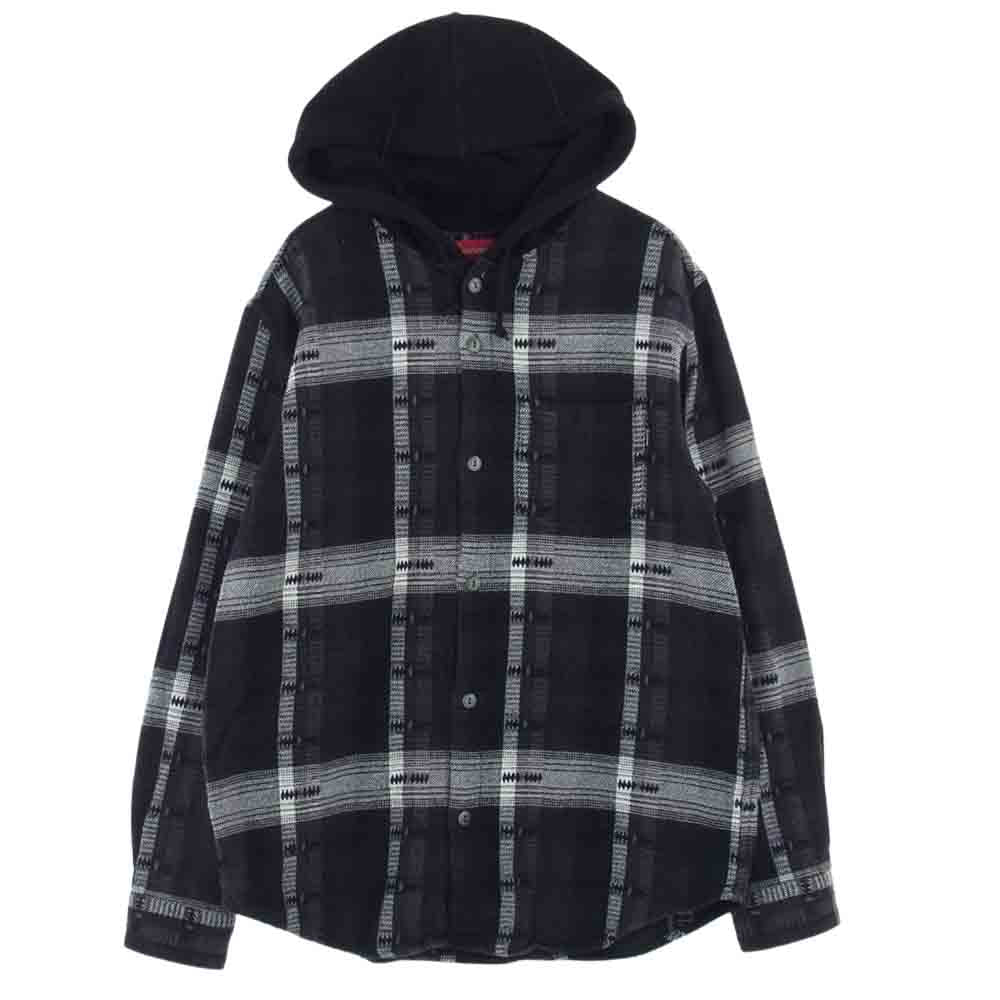 Supreme シュプリーム 18AW Hooded Jacquard Flannel Shirt フード付き