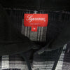 Supreme シュプリーム 18AW Hooded Jacquard Flannel Shirt フード付き チェック シャツ  ブラック系 グレー系 M【中古】