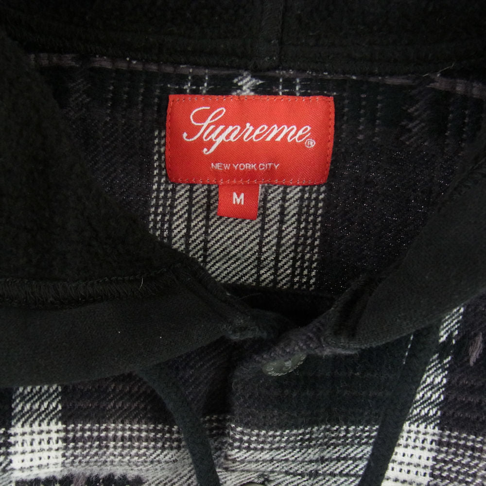 Supreme シュプリーム 18AW Hooded Jacquard Flannel Shirt フード付き