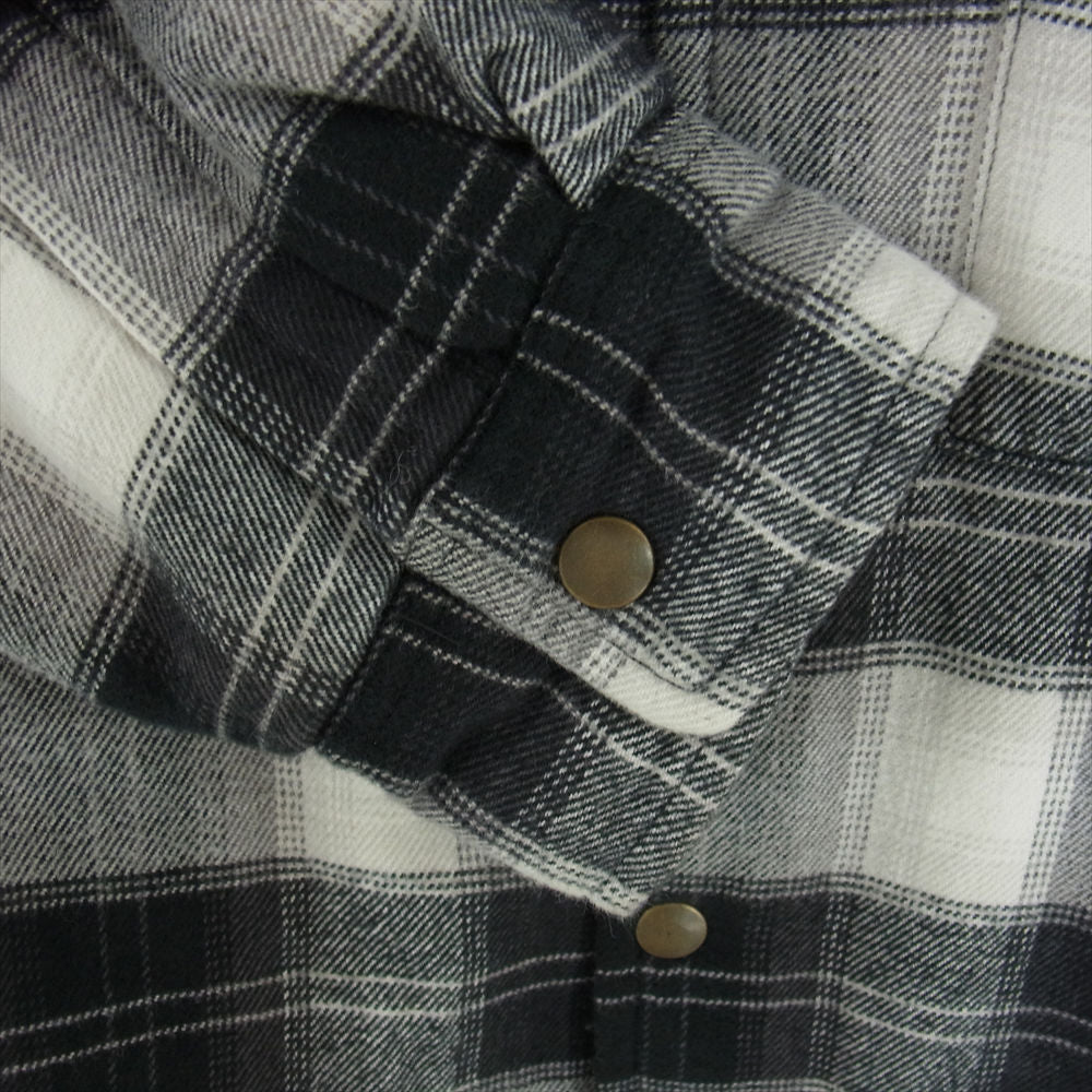 Supreme シュプリーム 19AW Quilted Hooded Plaid Shirt フーデッド プレイド シャツ ジャケット ブラック系 グレー系 S【中古】