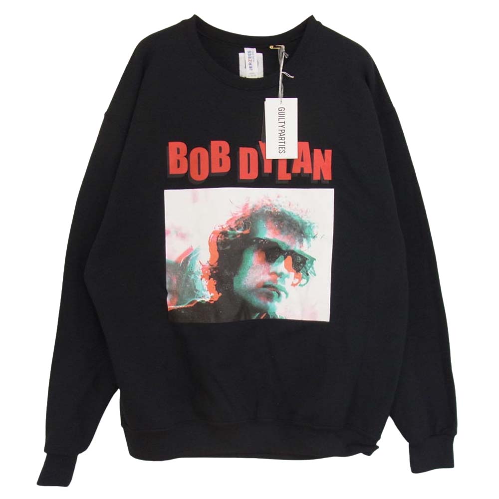 WACKO MARIA ワコマリア BOBDYLAN-WM-SS02 BOB DYLAN ボブディラン JERZEES ジャージーズ CREW NECK SWEAT SHIRT クルーネック スウェット シャツ ブラック系 L【新古品】【未使用】【中古】