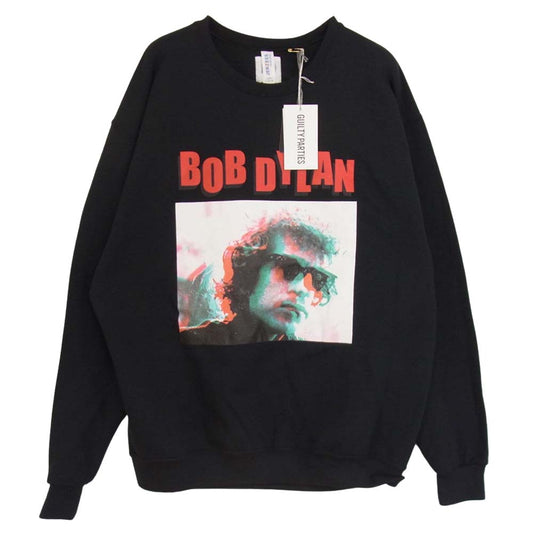 WACKO MARIA ワコマリア BOBDYLAN-WM-SS02 BOB DYLAN ボブディラン JERZEES ジャージーズ CREW NECK SWEAT SHIRT クルーネック スウェット シャツ ブラック系 L【新古品】【未使用】【中古】