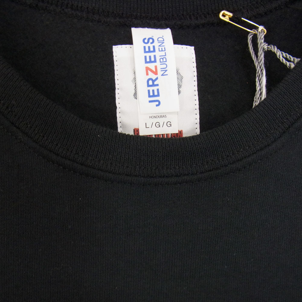 WACKO MARIA ワコマリア BOBDYLAN-WM-SS02 BOB DYLAN ボブディラン JERZEES ジャージーズ CREW NECK SWEAT SHIRT クルーネック スウェット シャツ ブラック系 L【新古品】【未使用】【中古】