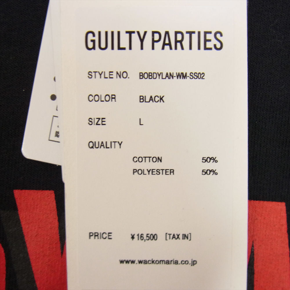 WACKO MARIA ワコマリア BOBDYLAN-WM-SS02 BOB DYLAN ボブディラン JERZEES ジャージーズ CREW NECK SWEAT SHIRT クルーネック スウェット シャツ ブラック系 L【新古品】【未使用】【中古】