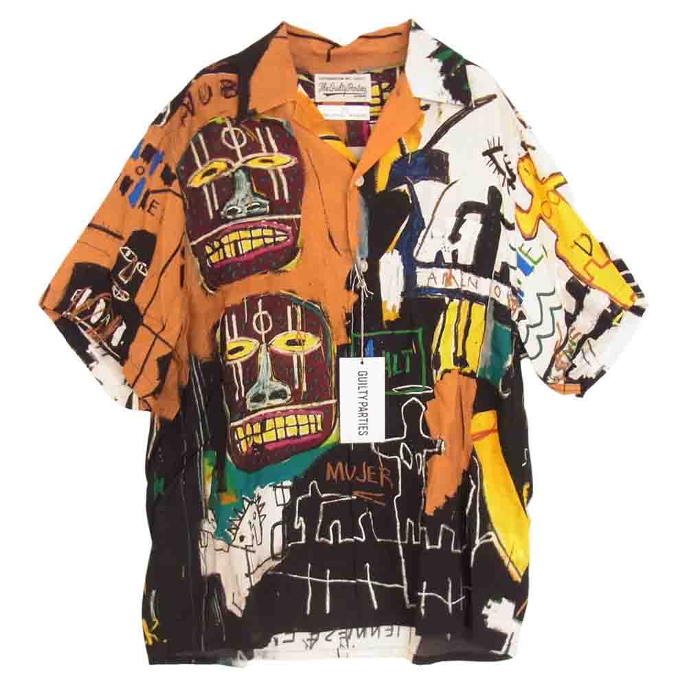 WACKO MARIA ワコマリア BASQUIAT-WM-HI07 JEAN-MICHEL BASQUIAT HAWAIIAN SHIRT バスキア 半袖 ハワイアン アロハ シャツ マルチカラー系 S【新古品】【未使用】【中古】