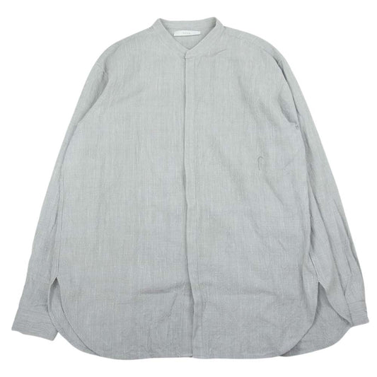 セヤ HAND STITCH KURTA SHIRT ノーカラー 長袖 コットン シャツ グレー系 XL【中古】