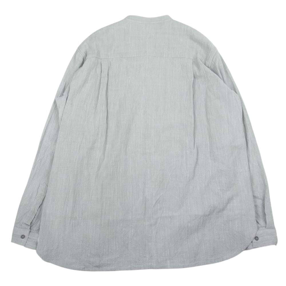 セヤ HAND STITCH KURTA SHIRT ノーカラー 長袖 コットン シャツ グレー系 XL【中古】