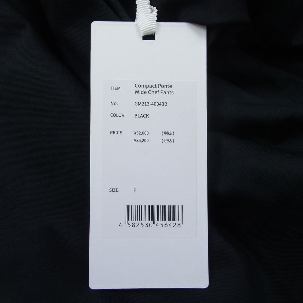 GRAPHPAPER グラフペーパー 21AW GM213-40043B  Compact Ponte Wide Chef Pants ワイド シェフ パンツ ブラック系 F【美品】【中古】