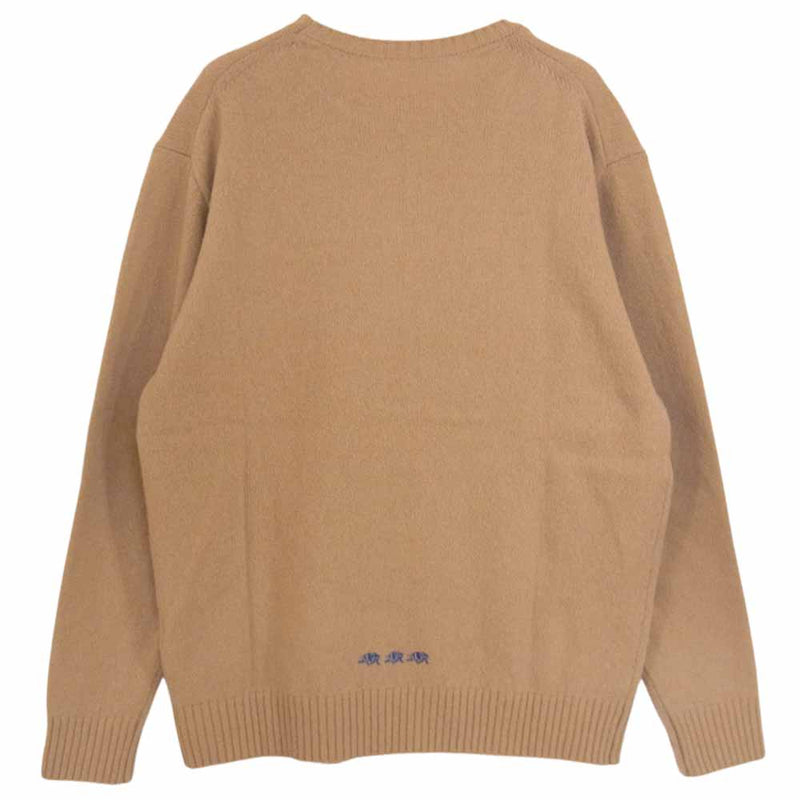 サンゾウ SZ-21A-K11 Shaggy Dog Knit Crew Neck シャギー ニット クルーネック ロゴ刺繍 ライトブラウン系 M【中古】