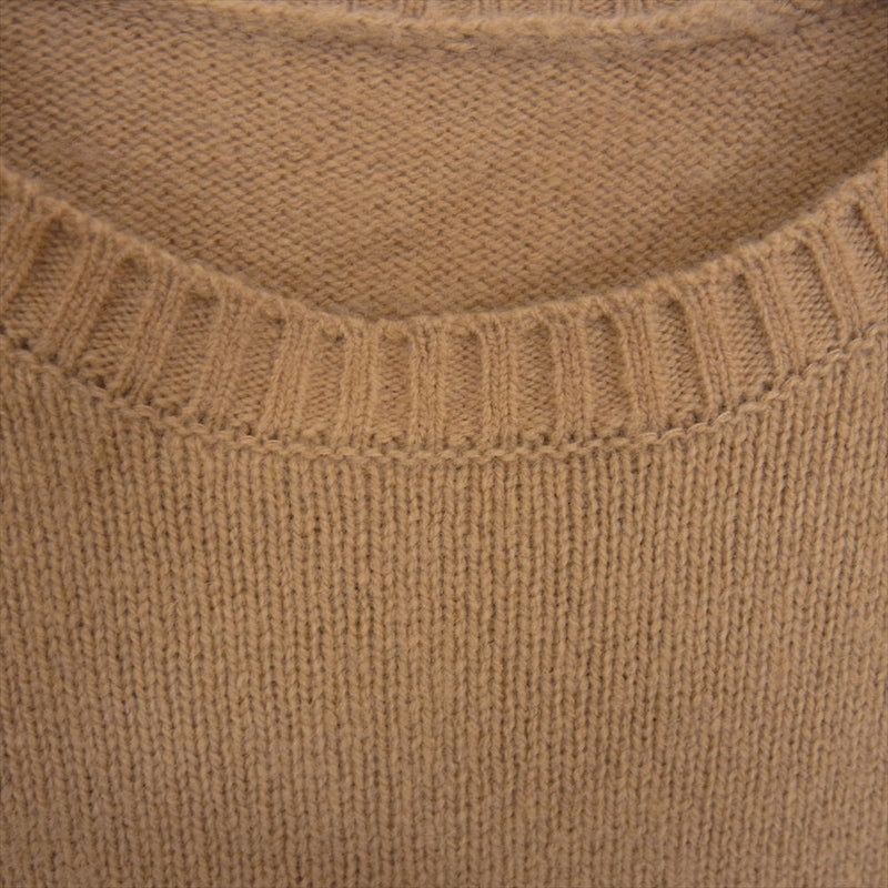 サンゾウ SZ-21A-K11 Shaggy Dog Knit Crew Neck シャギー ニット クルーネック ロゴ刺繍 ライトブラウン系 M【中古】