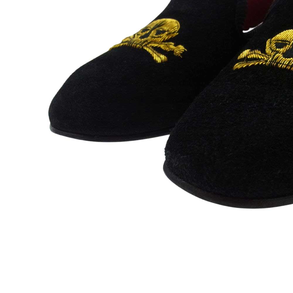 Tricker's トリッカーズ Brilla per il gusto ブリッラペルイルグスト BEAMS ビームス 別注 スカル刺繍 スエード シューズ ブラック系【中古】
