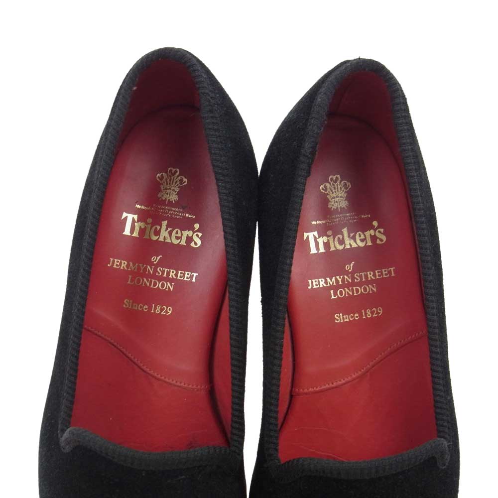 Tricker's トリッカーズ Brilla per il gusto ブリッラペルイルグスト BEAMS ビームス 別注 スカル刺繍 スエード シューズ ブラック系【中古】
