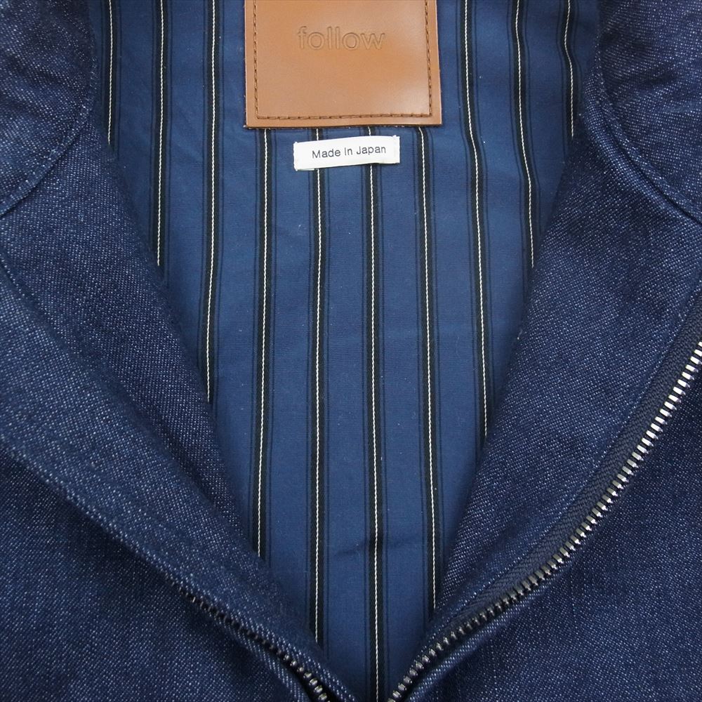 ブリッラペルイルグスト follow フォロー 別注 デニム ライダース ジャケット ブルゾン ダークネイビー系 XL【美品】【中古】