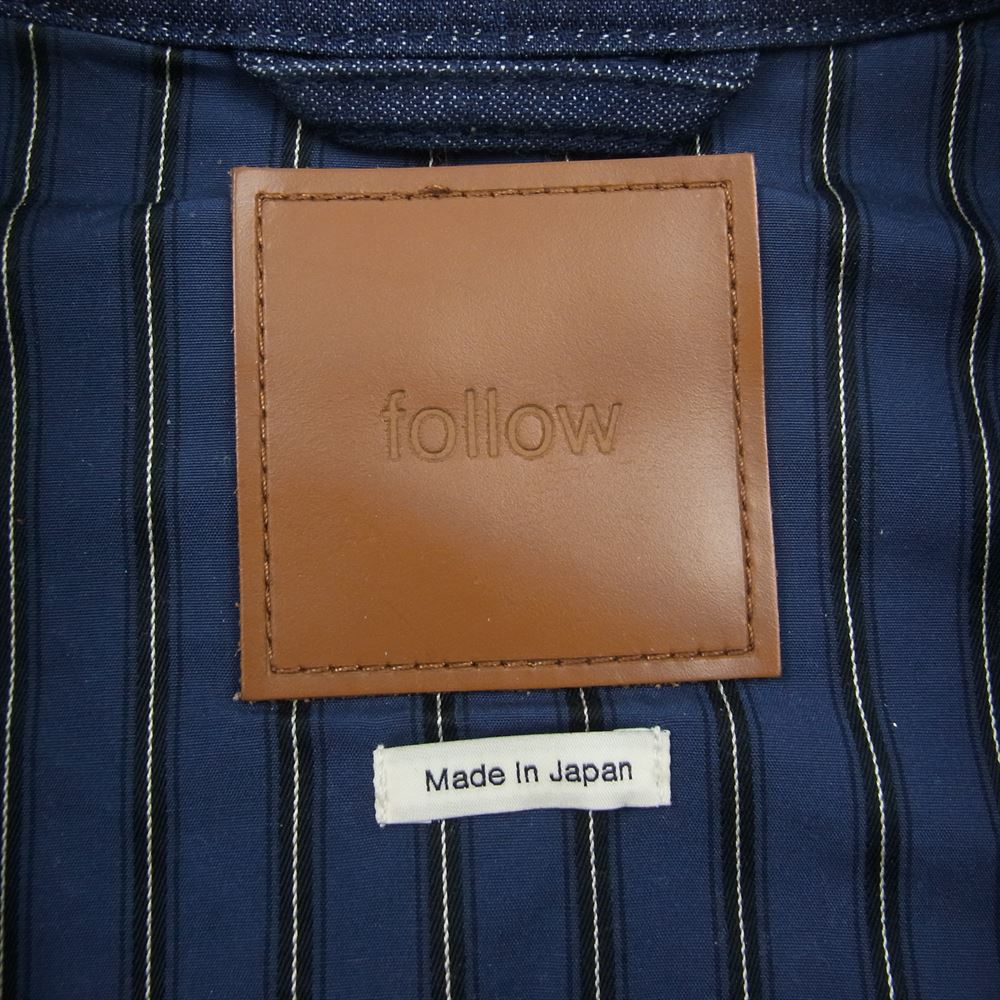 ブリッラペルイルグスト follow フォロー 別注 デニム ライダース ジャケット ブルゾン ダークネイビー系 XL【美品】【中古】