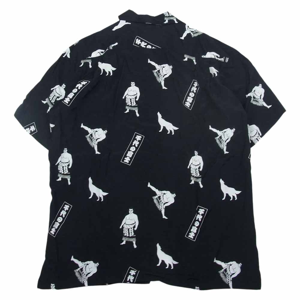 アロハブロッサム AB-0026010101 千代の富士 半袖 アロハ シャツ ブラック系 44【美品】【中古】