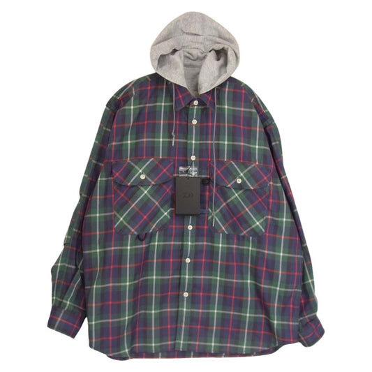 ダイワピア TECK 2WAY WORK SHIRTS フード 取り外し テック ワーク チェック シャツ マルチカラー系 M【新古品】【未使用】【中古】