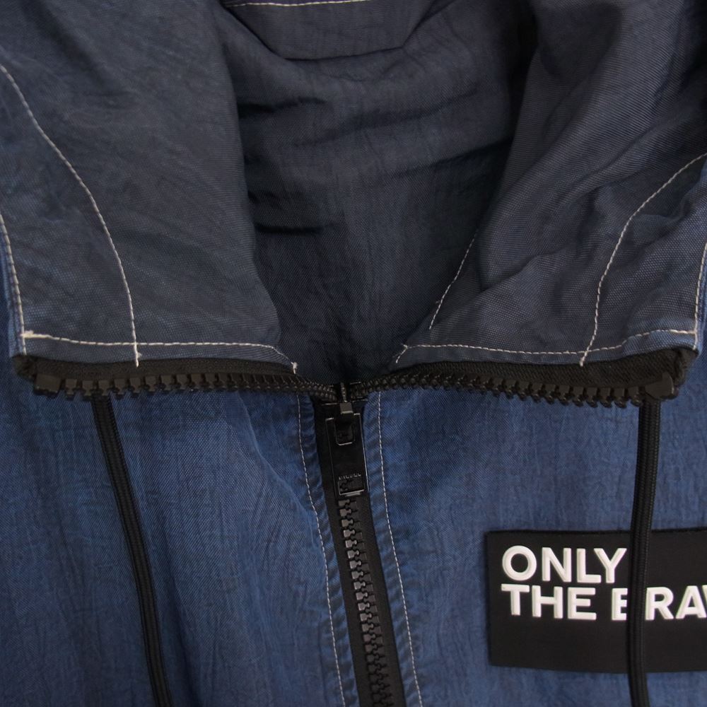 DIESEL ディーゼル ONLY THE BRAVE ワッペン ナイロン パーカー ジャケット インディゴブルー系【中古】
