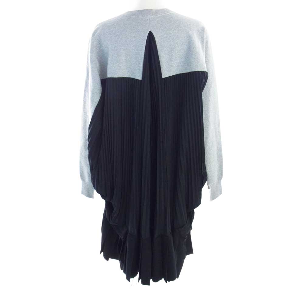 JUNYA WATANABE COMME des GARCONS ジュンヤワタナベコムデギャルソン AF2021 JH-B008 21AW プリーツ切替 オーバーサイズ スウェット トレーナー ワンピース グレー系 ブラック系 S【中古】