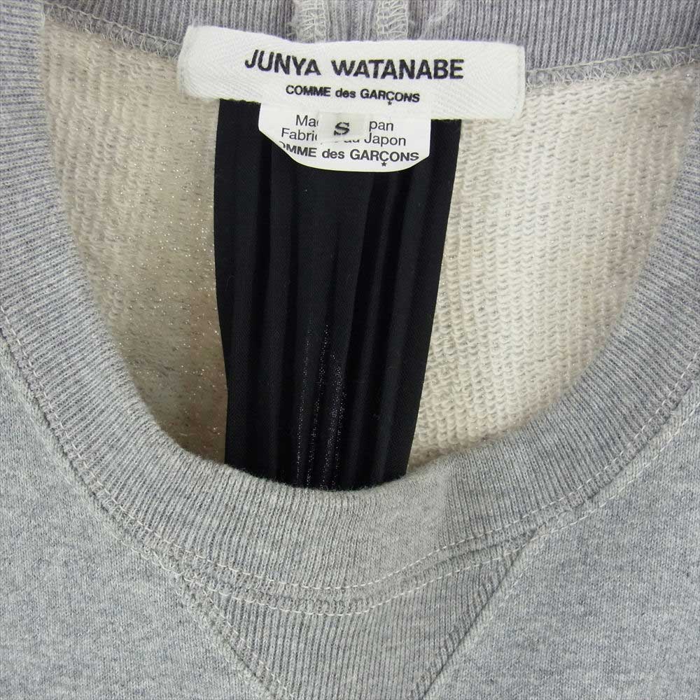JUNYA WATANABE COMME des GARCONS ジュンヤワタナベコムデギャルソン AF2021 JH-B008 21AW プリーツ切替 オーバーサイズ スウェット トレーナー ワンピース グレー系 ブラック系 S【中古】