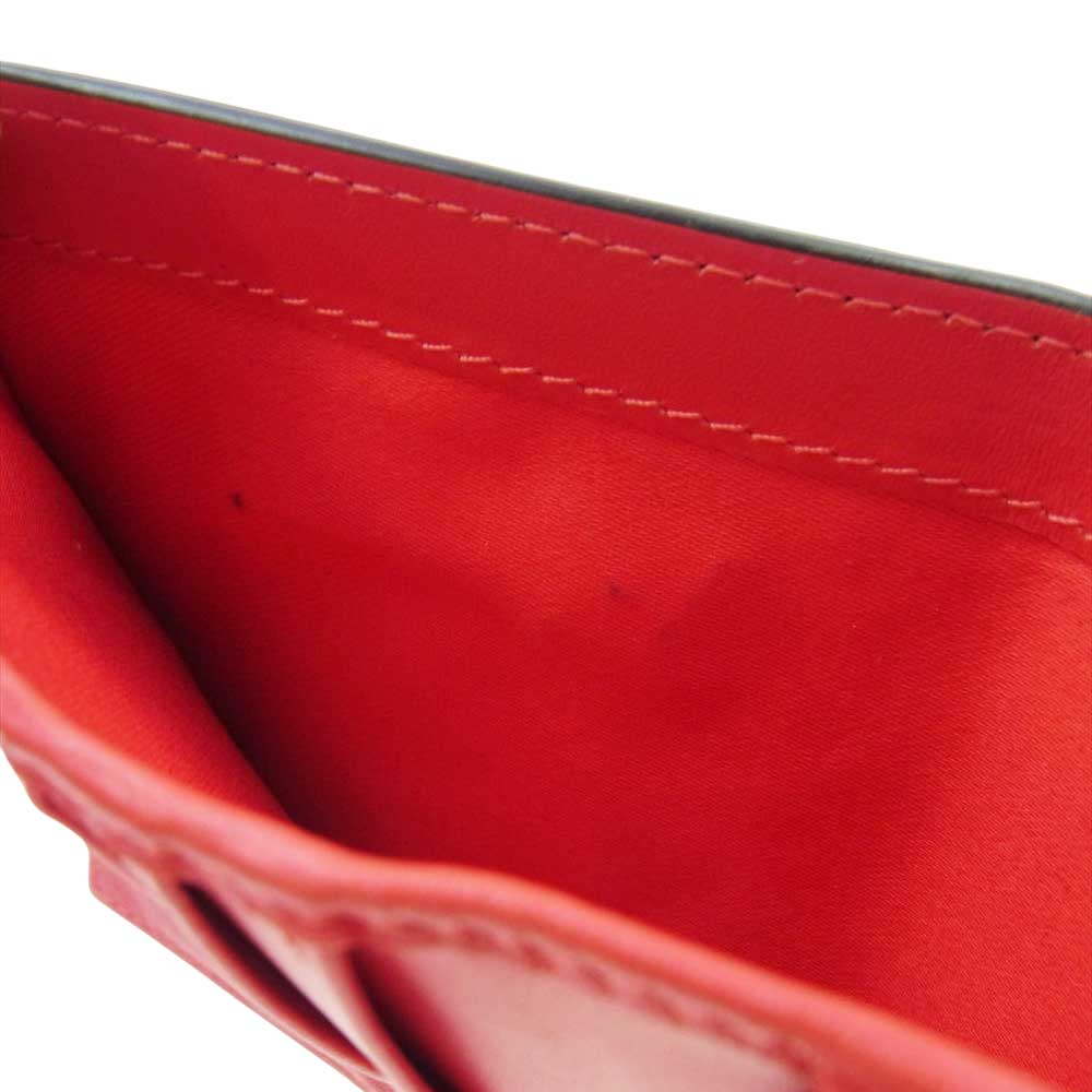 Christian Louboutin クリスチャンルブタン マルチメタル スタッズ デニム コンパクトウォレット ブルー系 ブルー/レッド【中古】