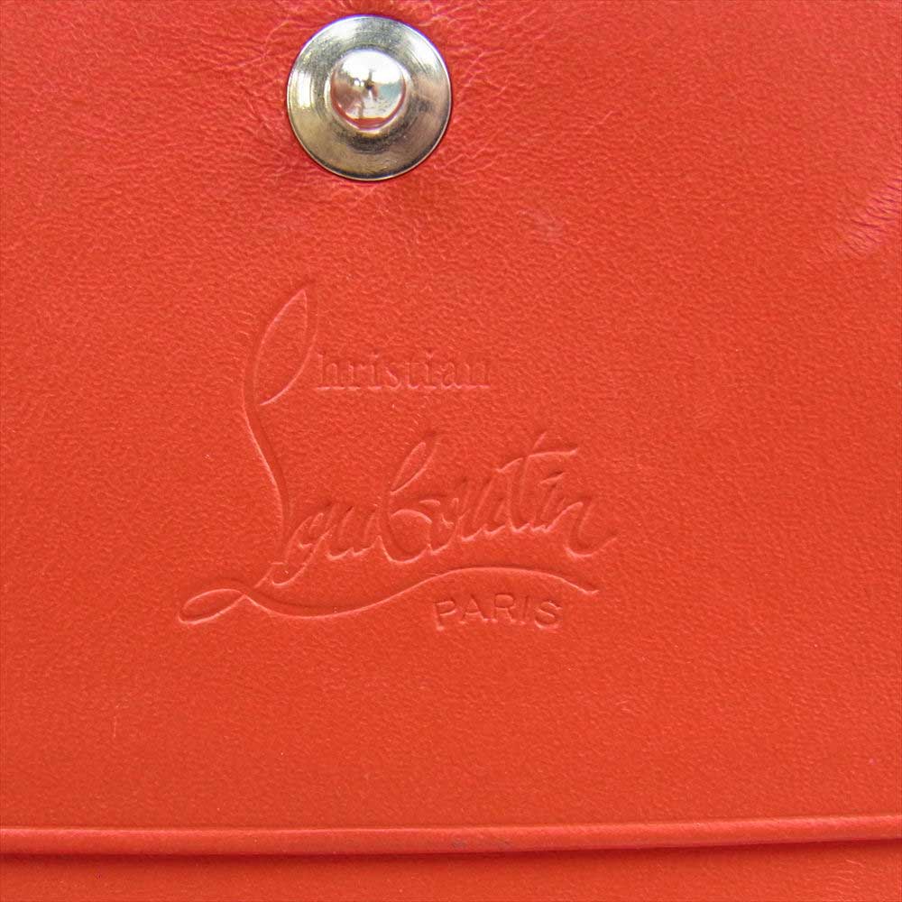 Christian Louboutin クリスチャンルブタン マルチメタル スタッズ デニム コンパクトウォレット ブルー系 ブルー/レッド【中古】