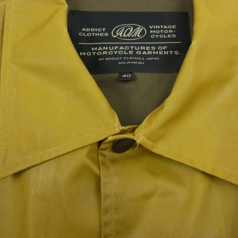 ADDICT CLOTHES アディクトクローズ WAXED COTTON COACH JACKET ワックスド コットン コーチ ジャケット ベージュ系 40【中古】