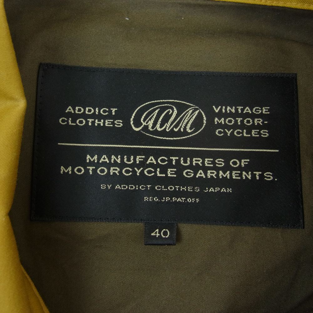 ADDICT CLOTHES アディクトクローズ WAXED COTTON COACH JACKET ワックスド コットン コーチ ジャケット ベージュ系 40【中古】