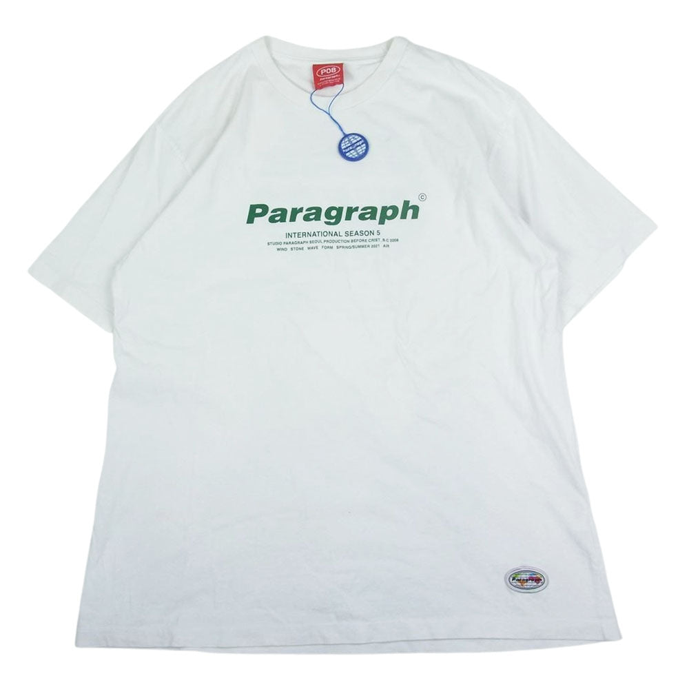パラグラフ ロゴ プリント 半袖 Tシャツ ホワイト系【中古】