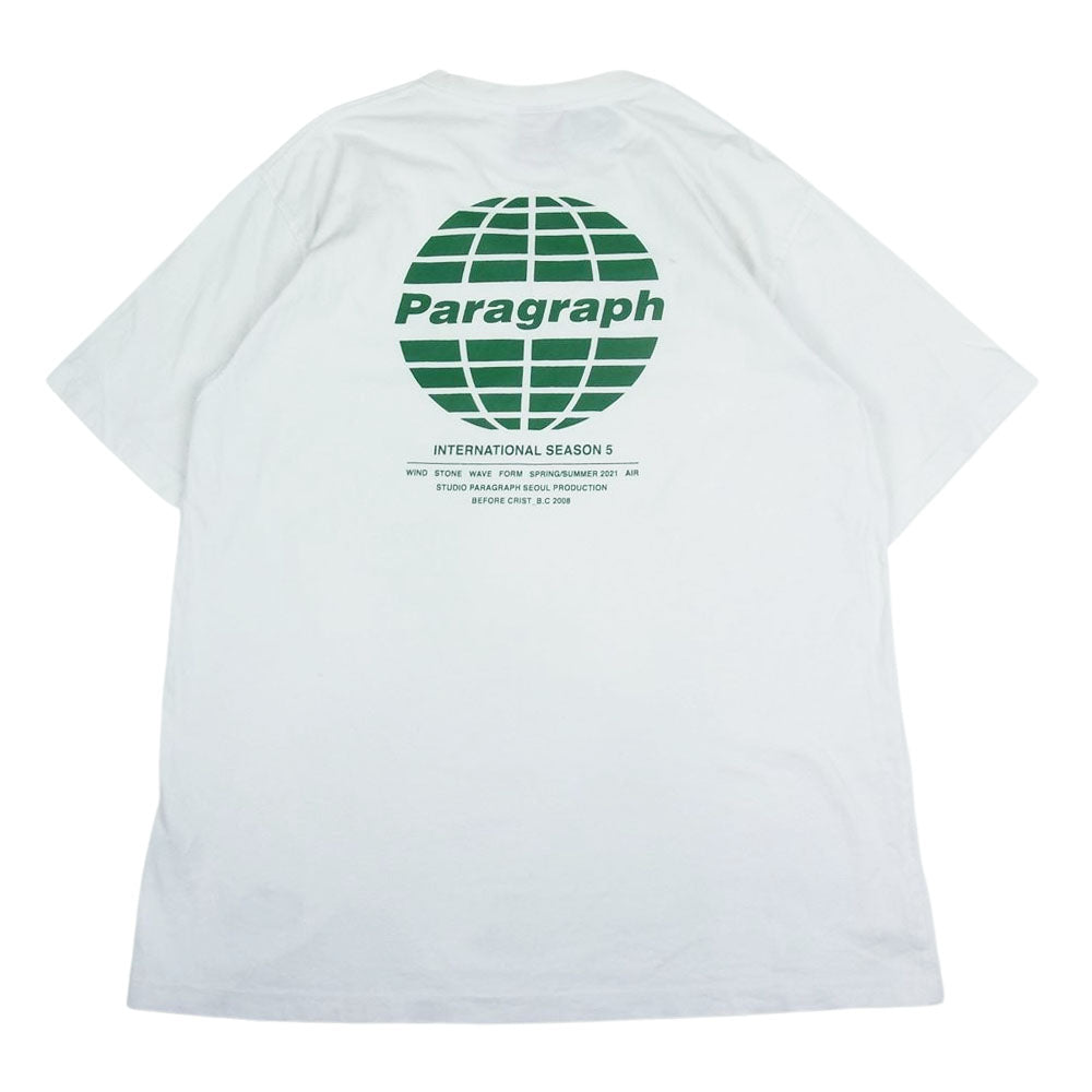 パラグラフ ロゴ プリント 半袖 Tシャツ ホワイト系【中古】