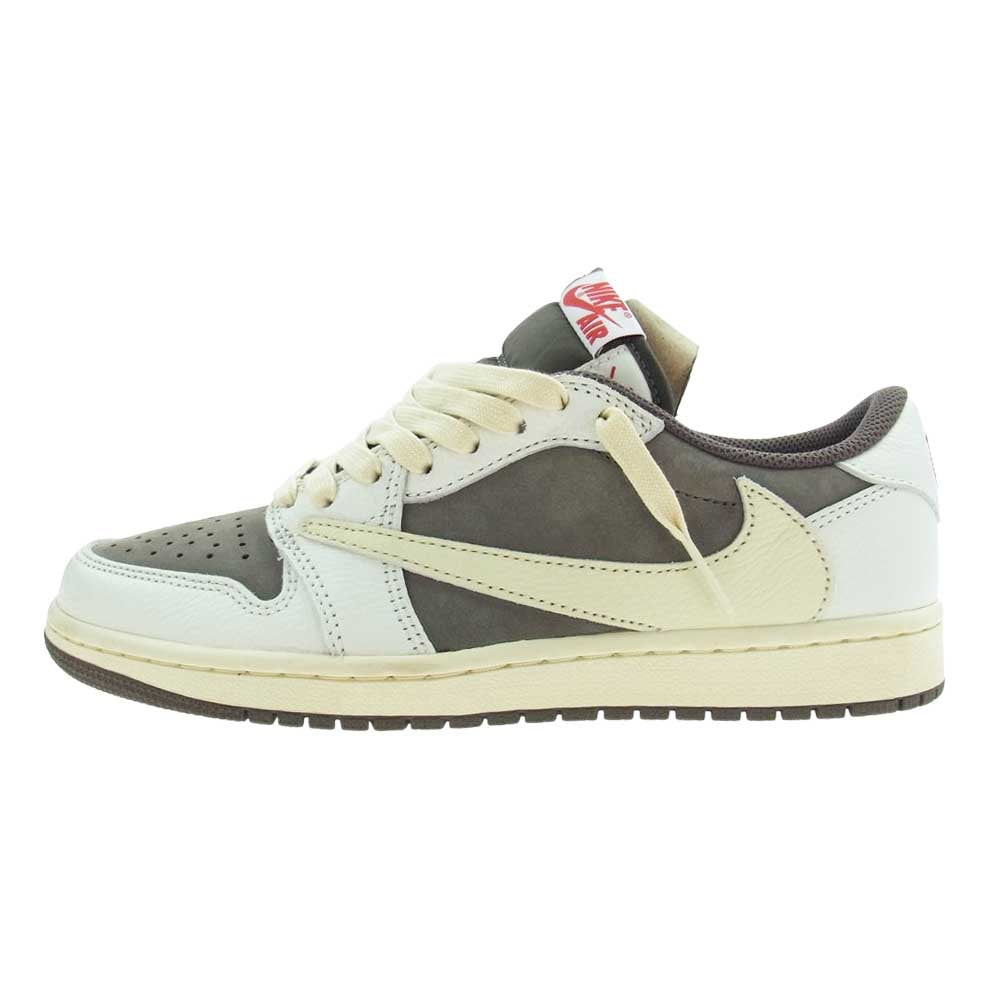 NIKE ナイキ DM7866-162   × Travis Scott トラヴィス スコット Air Jordan 1 Low REVERSE MOCH エアジョーダン ワン ロー リバース モカ スニーカー オフホワイト系 ライトブラウン系 25.5cm【極上美品】【中古】