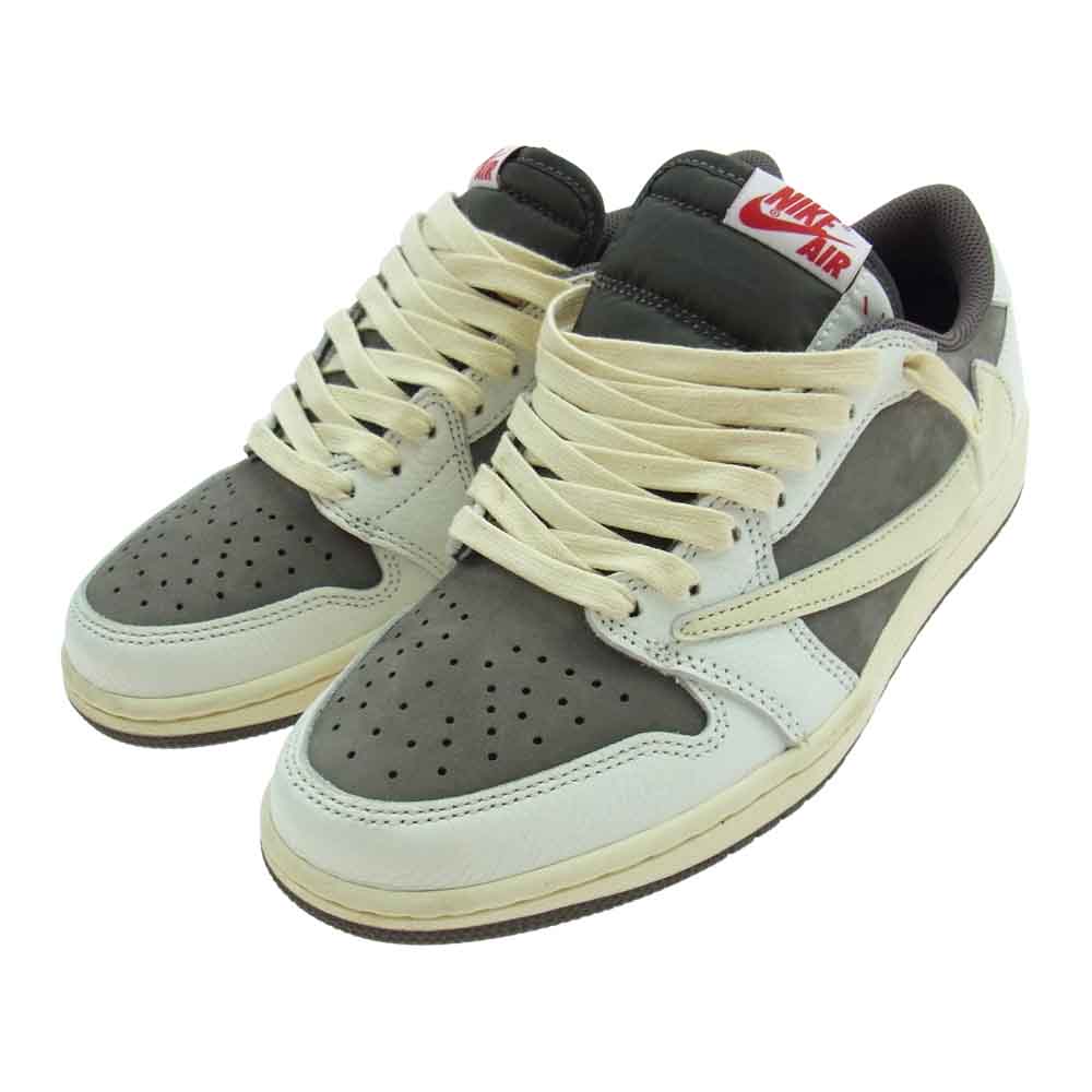 NIKE ナイキ DM7866-162   × Travis Scott トラヴィス スコット Air Jordan 1 Low REVERSE MOCH エアジョーダン ワン ロー リバース モカ スニーカー オフホワイト系 ライトブラウン系 25.5cm【極上美品】【中古】