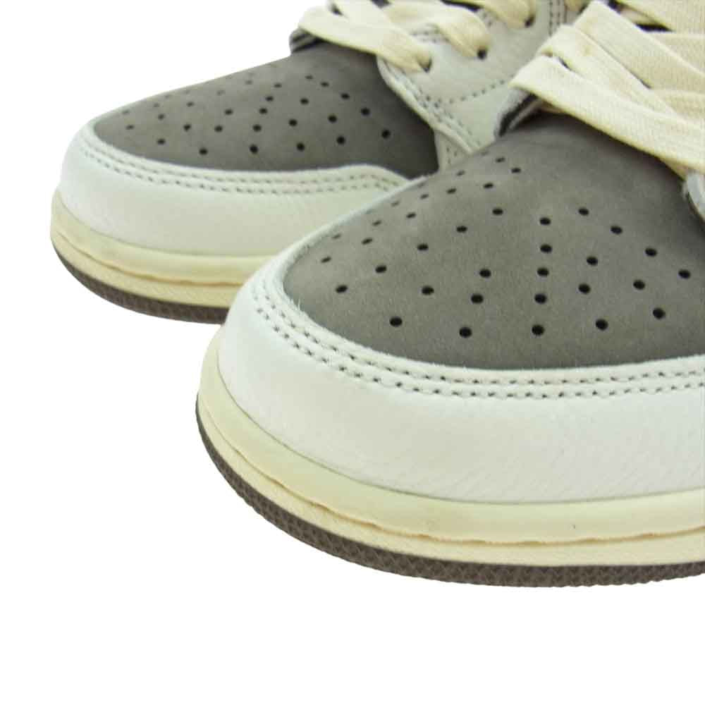 NIKE ナイキ DM7866-162   × Travis Scott トラヴィス スコット Air Jordan 1 Low REVERSE MOCH エアジョーダン ワン ロー リバース モカ スニーカー オフホワイト系 ライトブラウン系 25.5cm【極上美品】【中古】