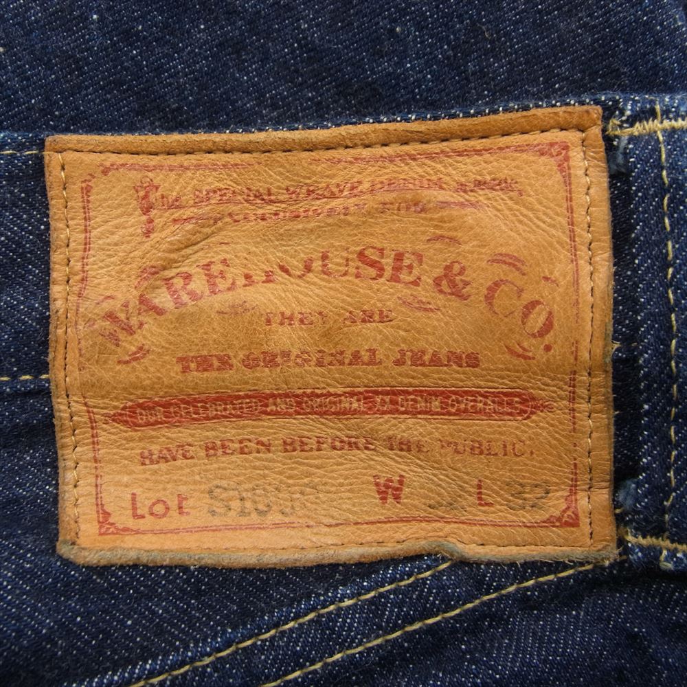 WAREHOUSE ウエアハウス s1000xx DEAD STOCK BLUE WWII デッドストックブルー 大戦モデル デニム パンツ ネイビー系 32【中古】