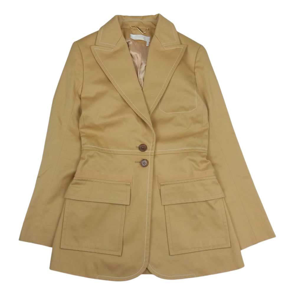 Chloe クロエ 後ろベルト付き テーラード ジャケット  ベージュ系 34【中古】