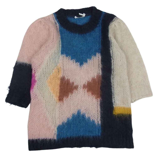 Chloe クロエ モヘア 七分袖 ニット マルチカラー系 XS【中古】