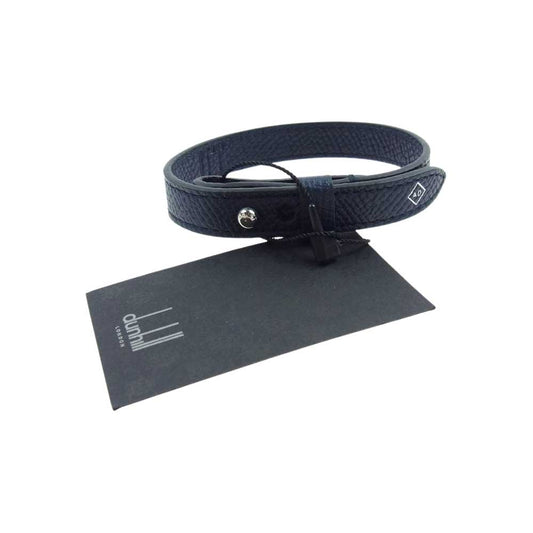 Dunhill ダンヒル JZC0768K  カドガン レザー ブレスレット ネイビー系【極上美品】【中古】