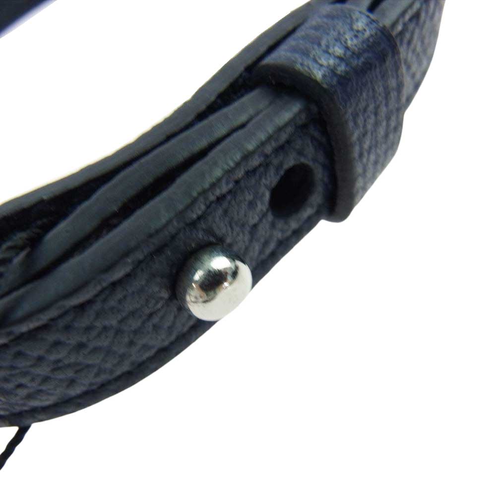 Dunhill ダンヒル JZC0768K  カドガン レザー ブレスレット ネイビー系【極上美品】【中古】