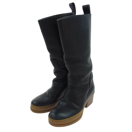 Chloe クロエ レザー ロング ブーツ ブラック系 35½【中古】