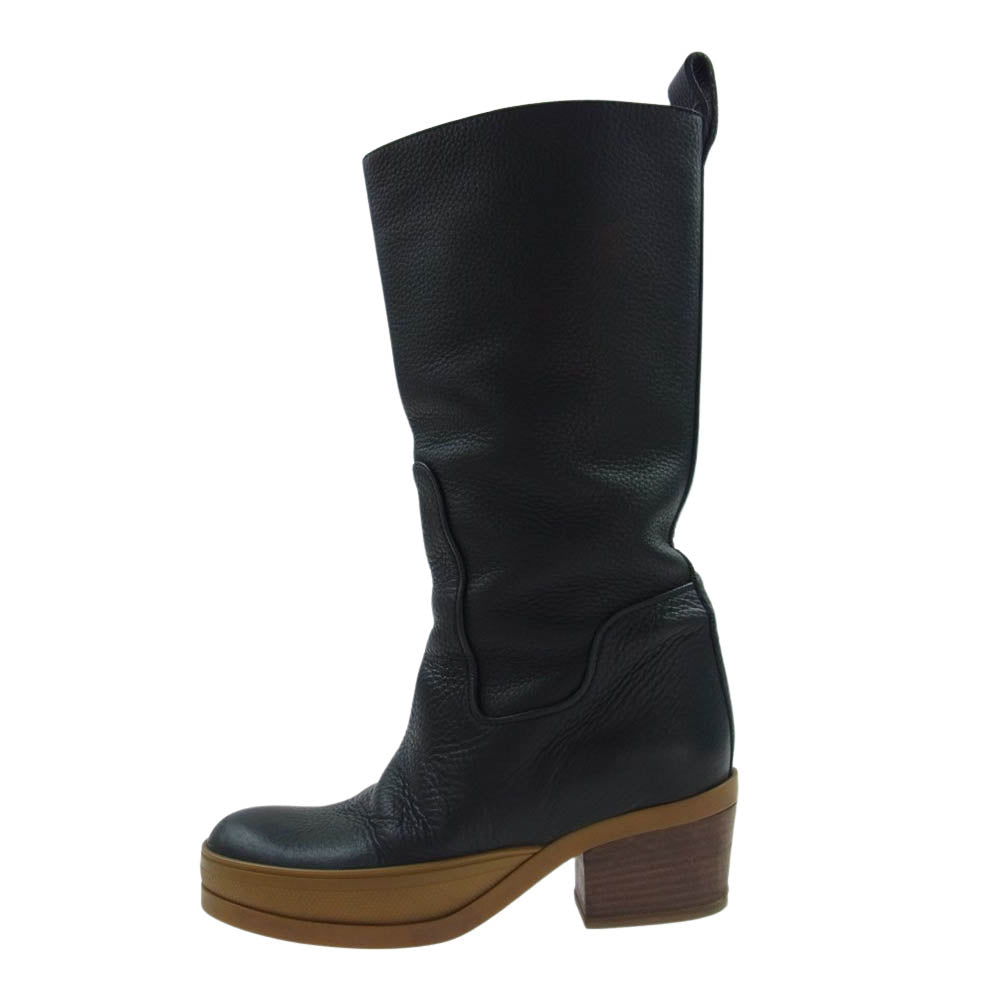 Chloe クロエ レザー ロング ブーツ ブラック系 35½【中古】