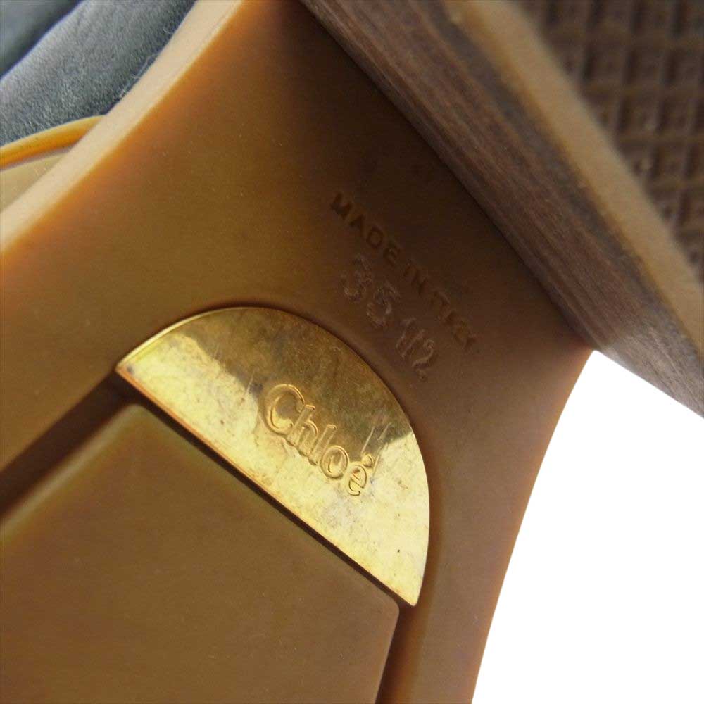 Chloe クロエ レザー ロング ブーツ ブラック系 35½【中古】