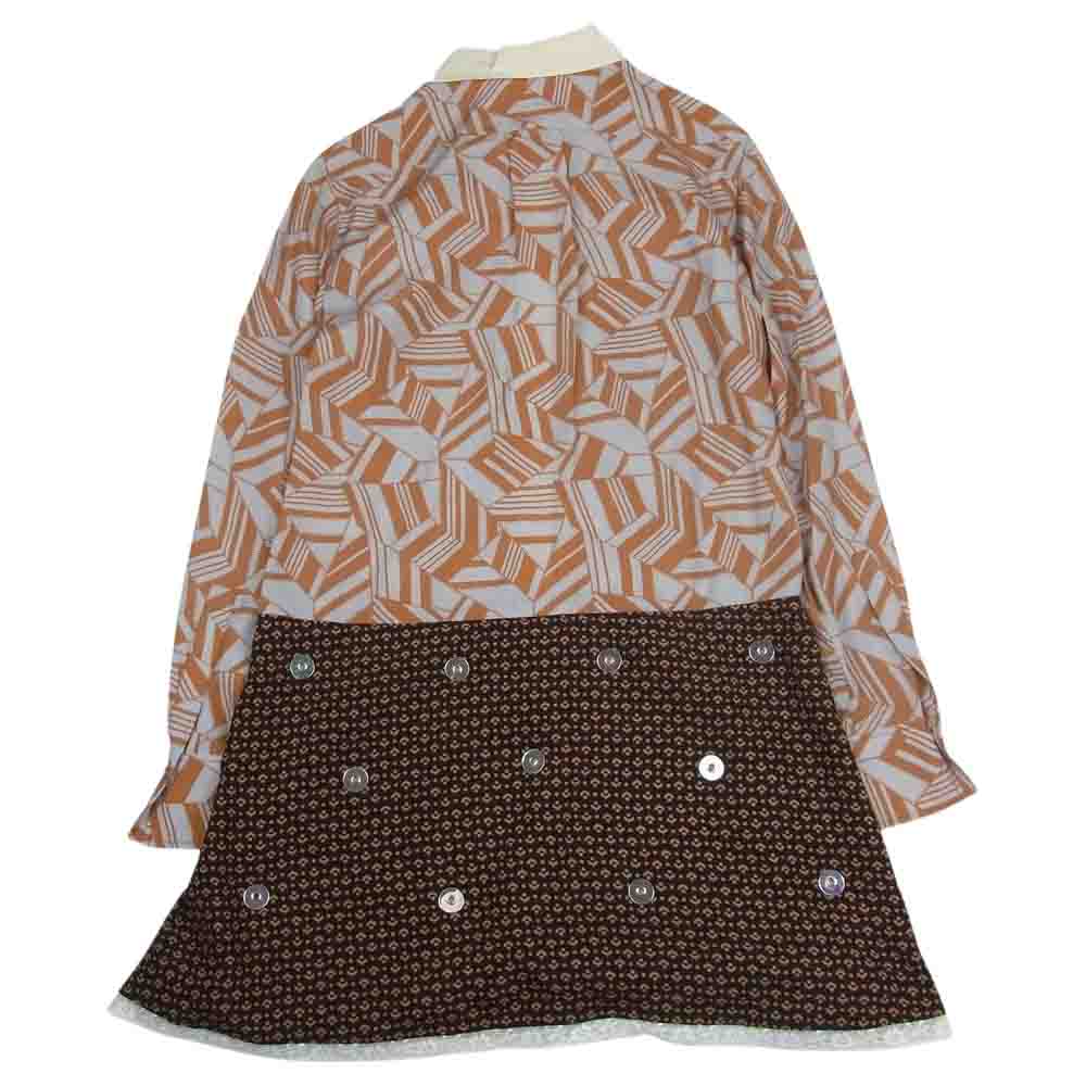 Chloe クロエ シルク 総柄 ボタン シャツ ワンピース 長袖 マルチカラー系 34【中古】