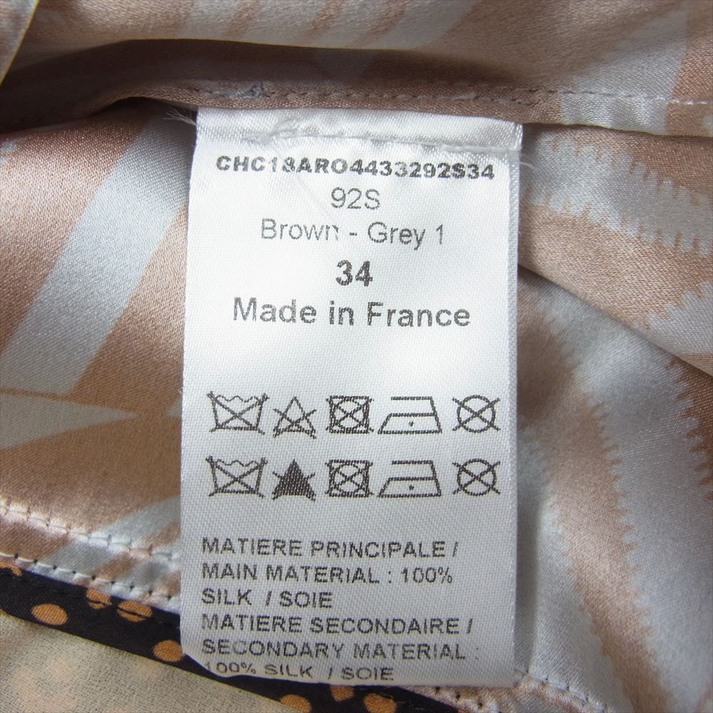 Chloe クロエ シルク 総柄 ボタン シャツ ワンピース 長袖 マルチカラー系 34【中古】