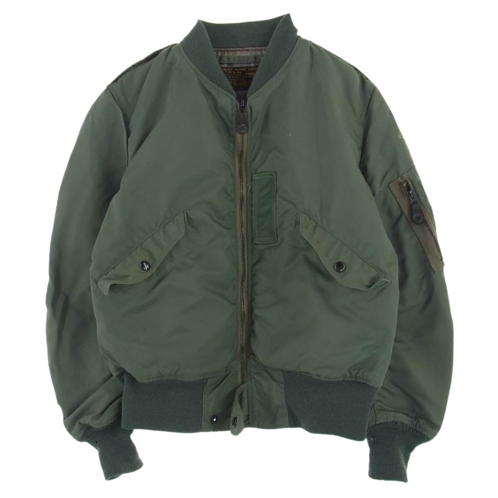 The REAL McCOY'S ザリアルマッコイズ 旧マッコイ BLUE ANCHOR OVERALL アンカー オーバーオール 実名復刻 L-2B フライト ジャケット グリーン系 XS【中古】