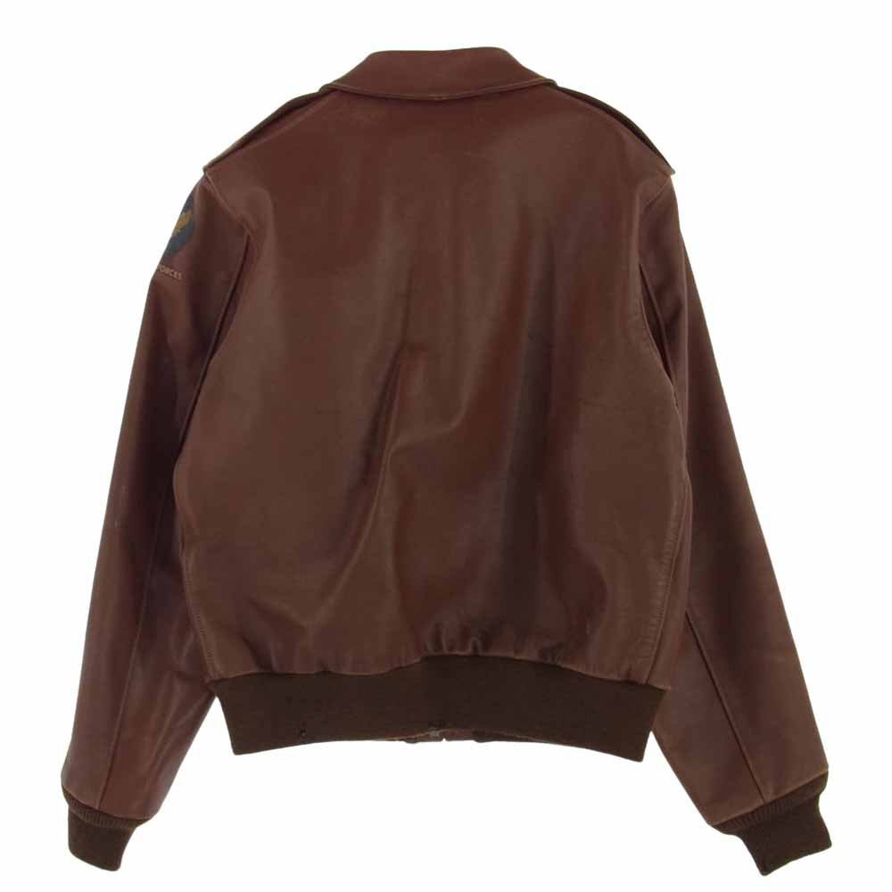 The REAL McCOY'S ザリアルマッコイズ 旧マッコイ ROUGH WEAR ラフウエア 実名復刻 A-2 フライト レザー ジャケット ブラウン系 40【中古】