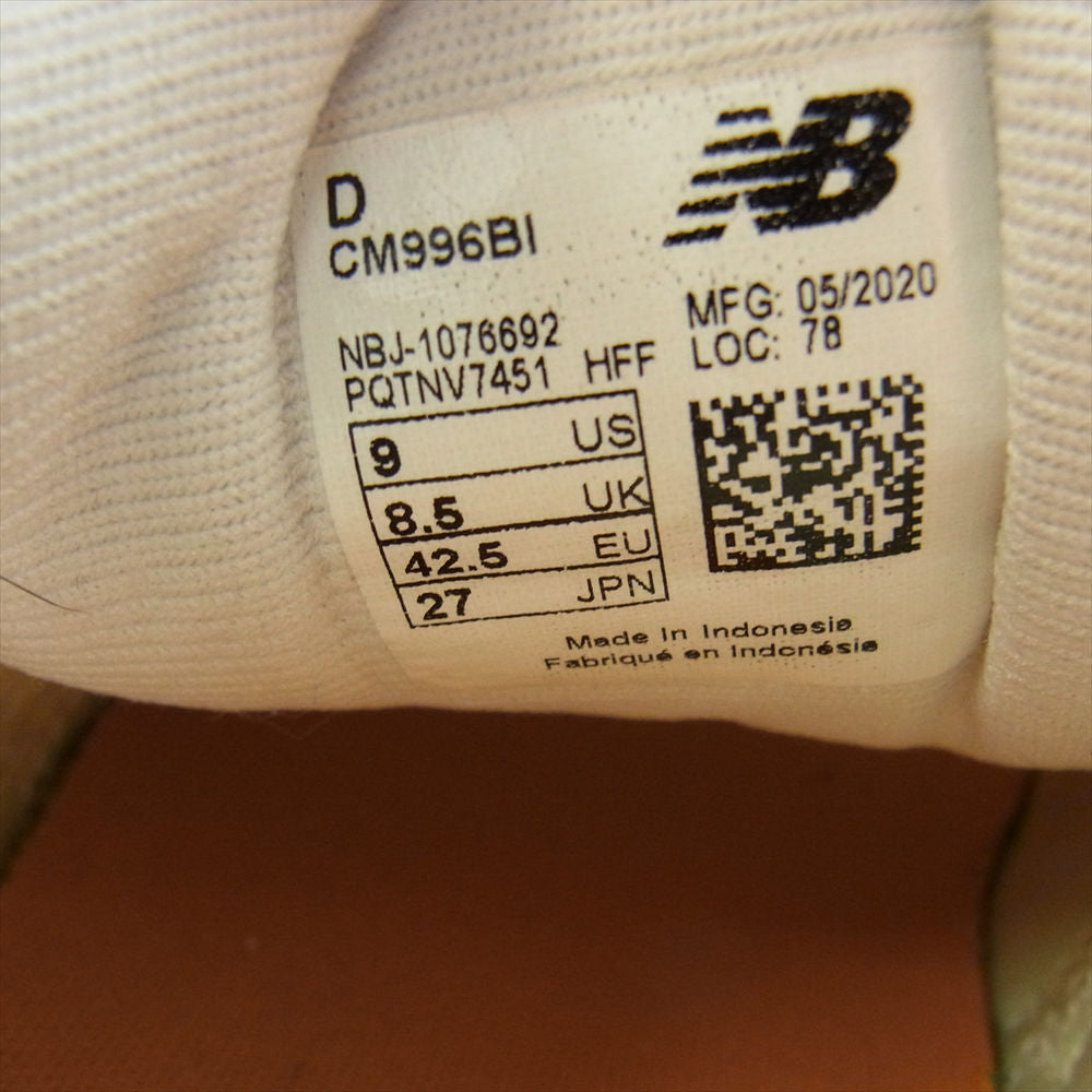 NEW BALANCE ニューバランス CM996BI ローカット スニーカー オフホワイト系 27.0cm【中古】